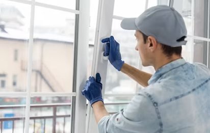 Kunststofffenster mit Mehrfachverglasung in einem hellen Wohnraum